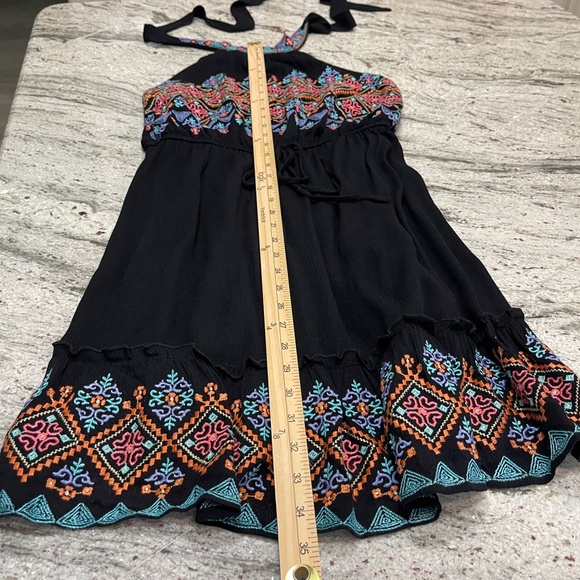 Savanna Jane Floral Embroidered Mini Dress Halter High Neck Open Back - Picture 13 of 14